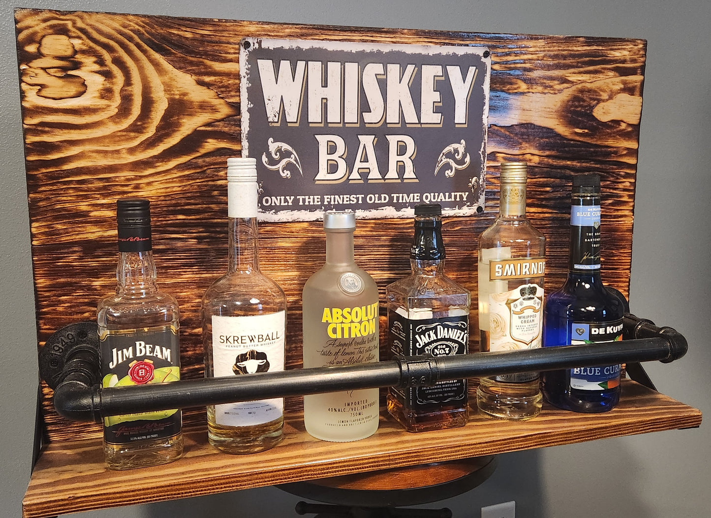 Rustic Whiskey Rack