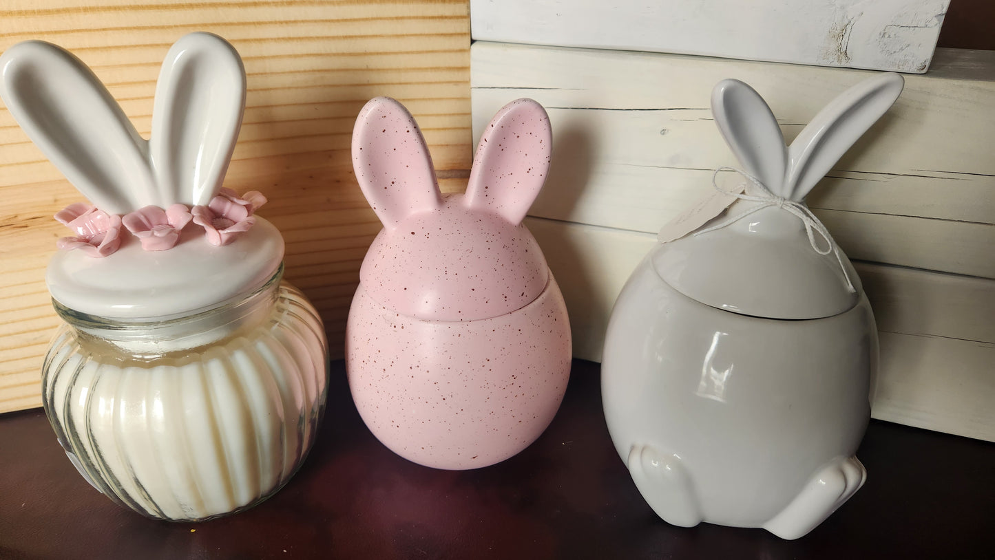 16 oz ceramic bunny candles