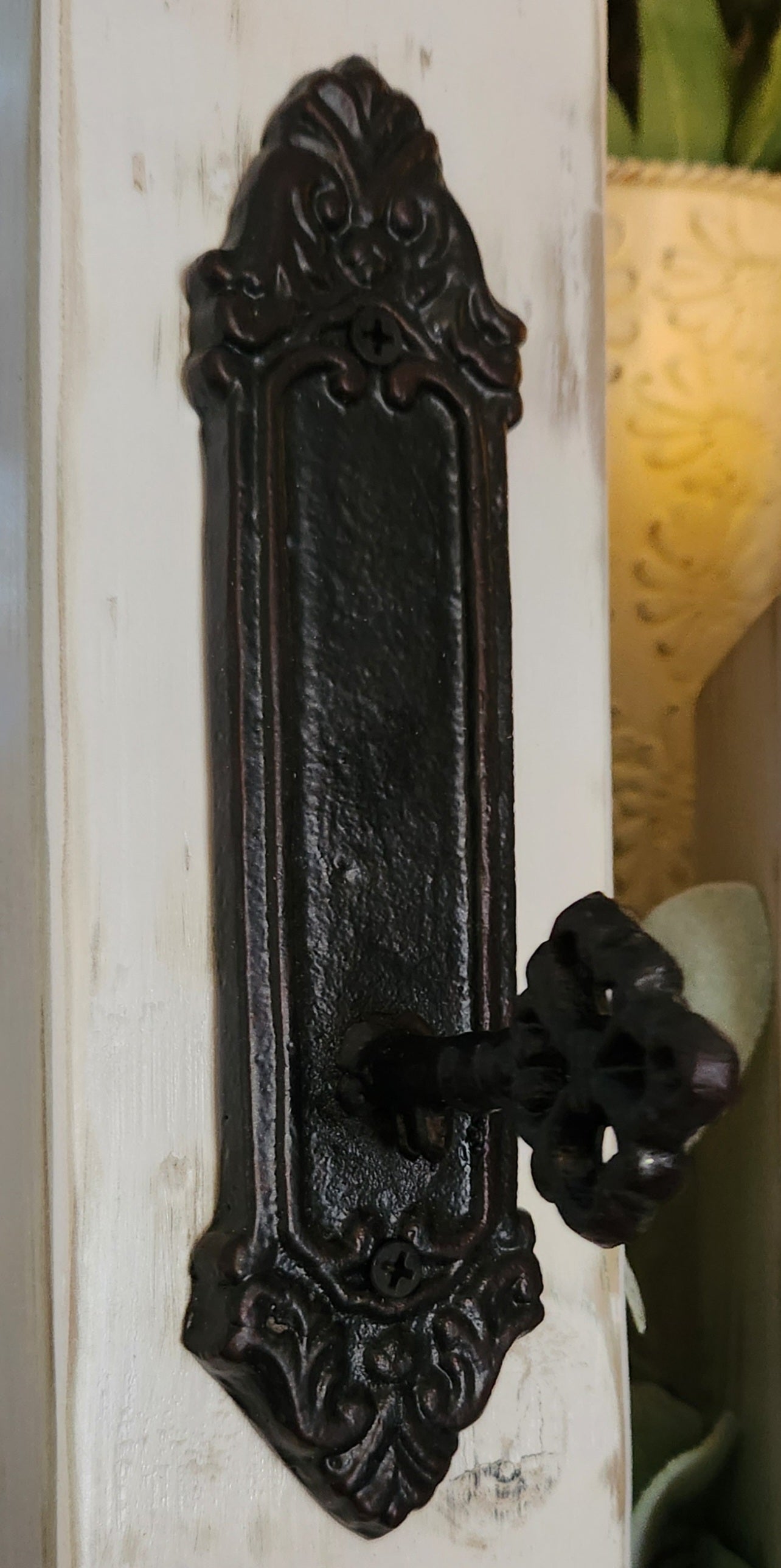 Rustic Three Piece Candle Holder with Lighted Candles