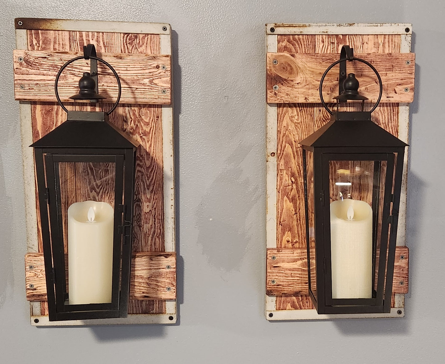 Rustic Black Lantern Sconces