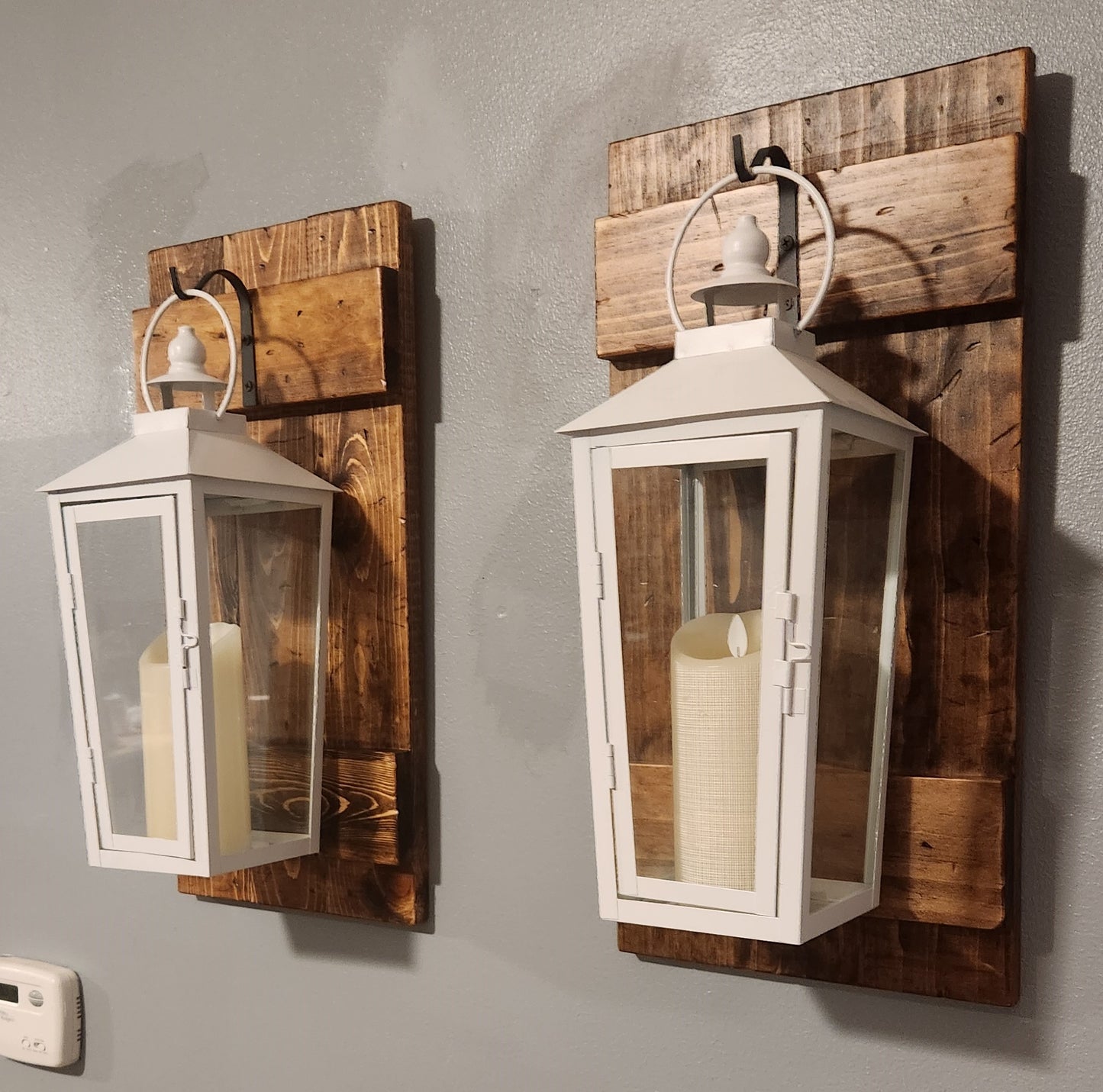 Rustic White Lantern Sconce