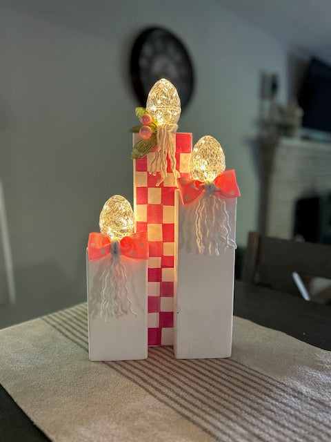 Lighted Wooden Candles (Other variants available)
