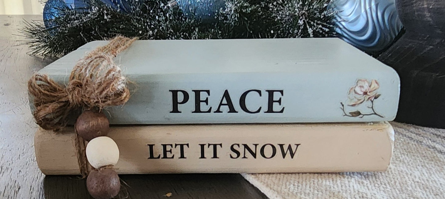 "Peace - Let it snow" wood book