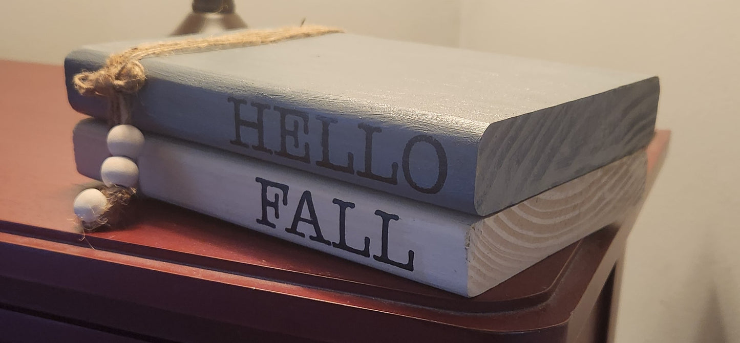 "Hello Fall" wood books