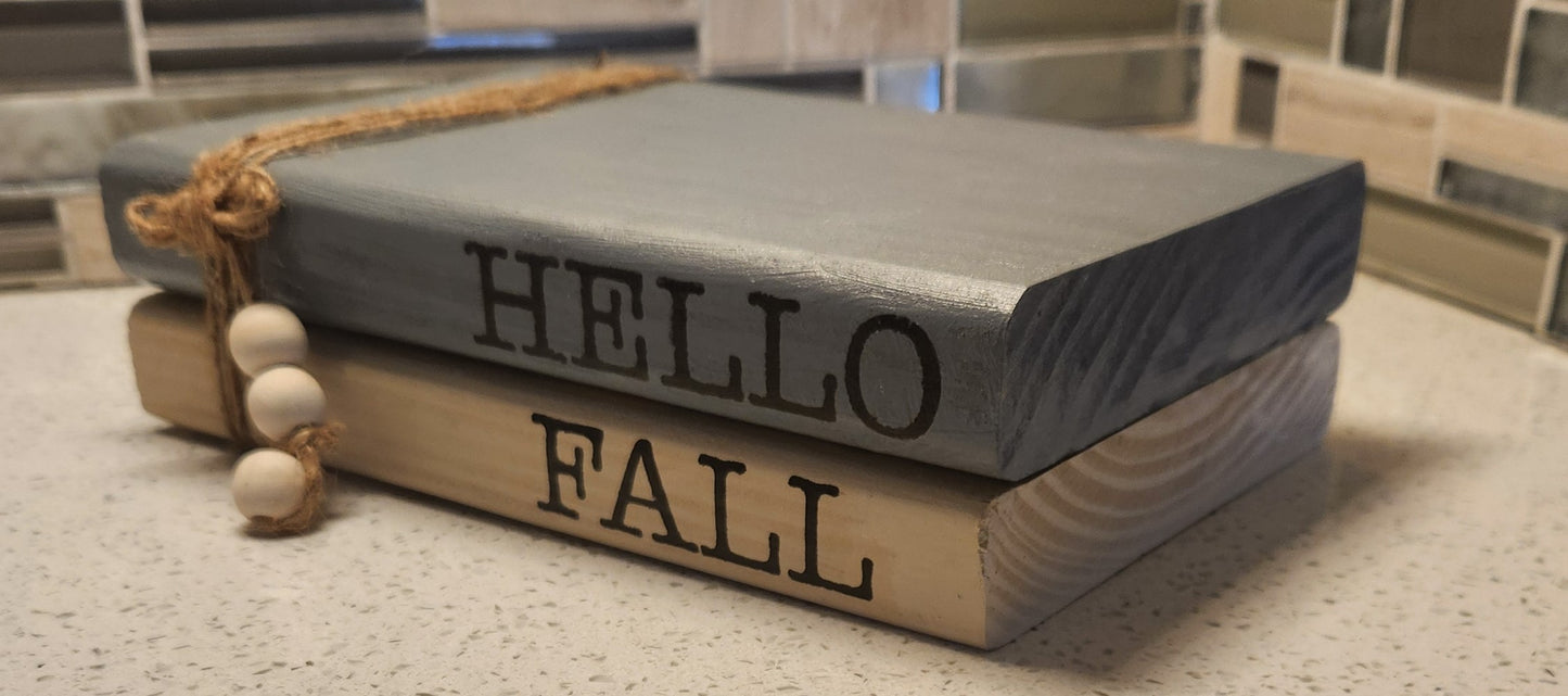 "Hello Fall" wood books