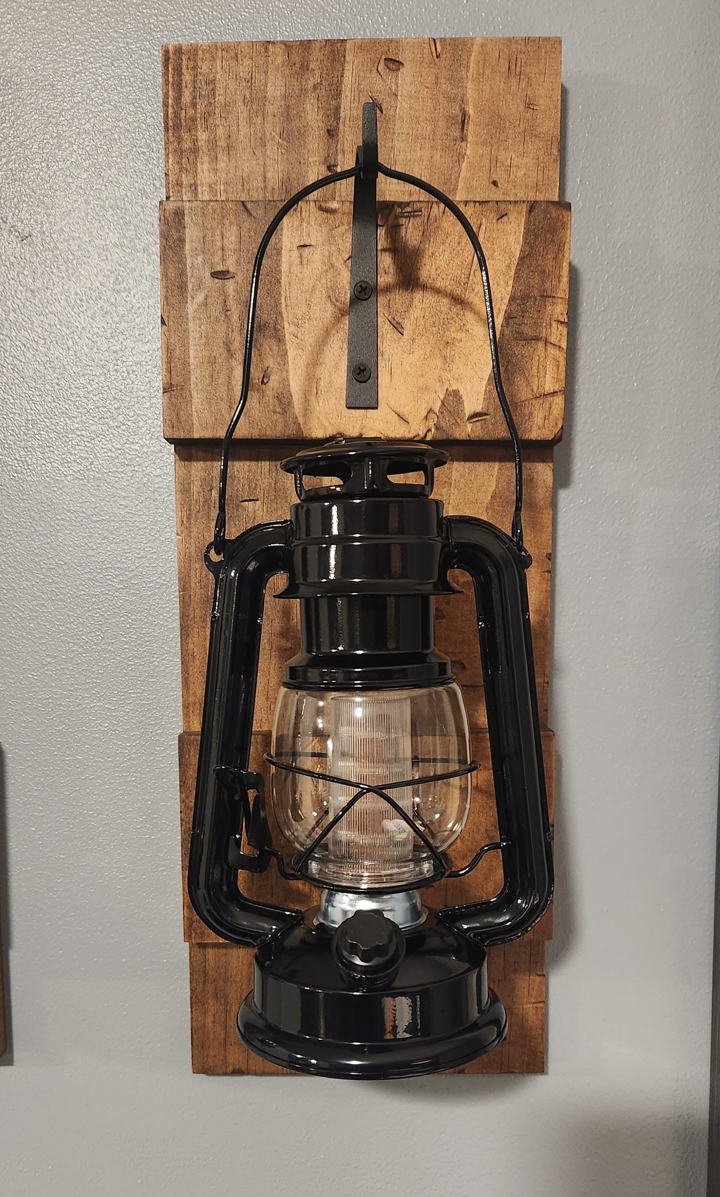 Black lantern wall sconce