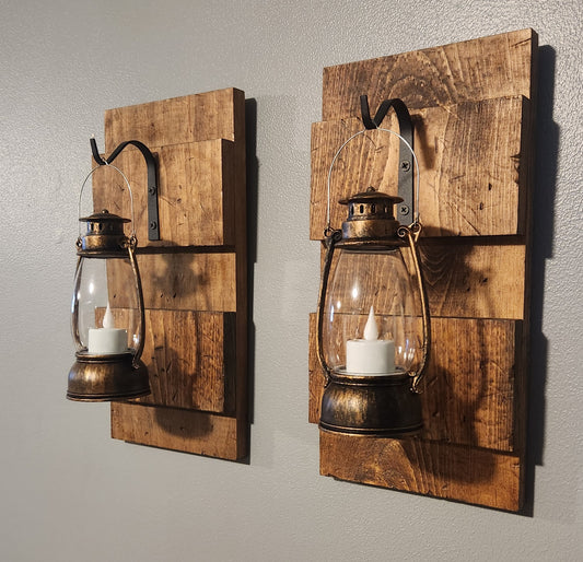 Pair of vintage bronze lanterns