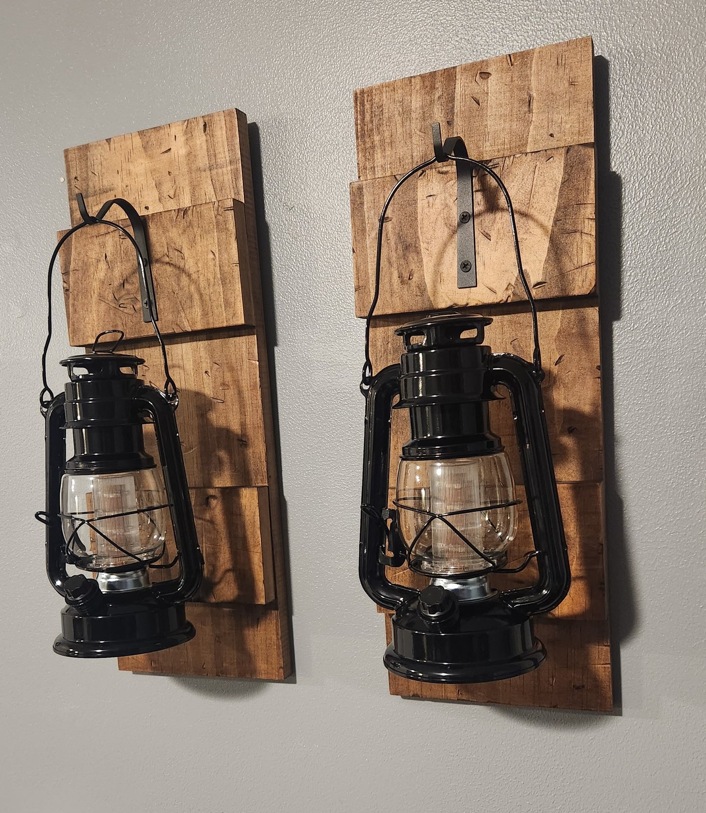 Black lantern wall sconce