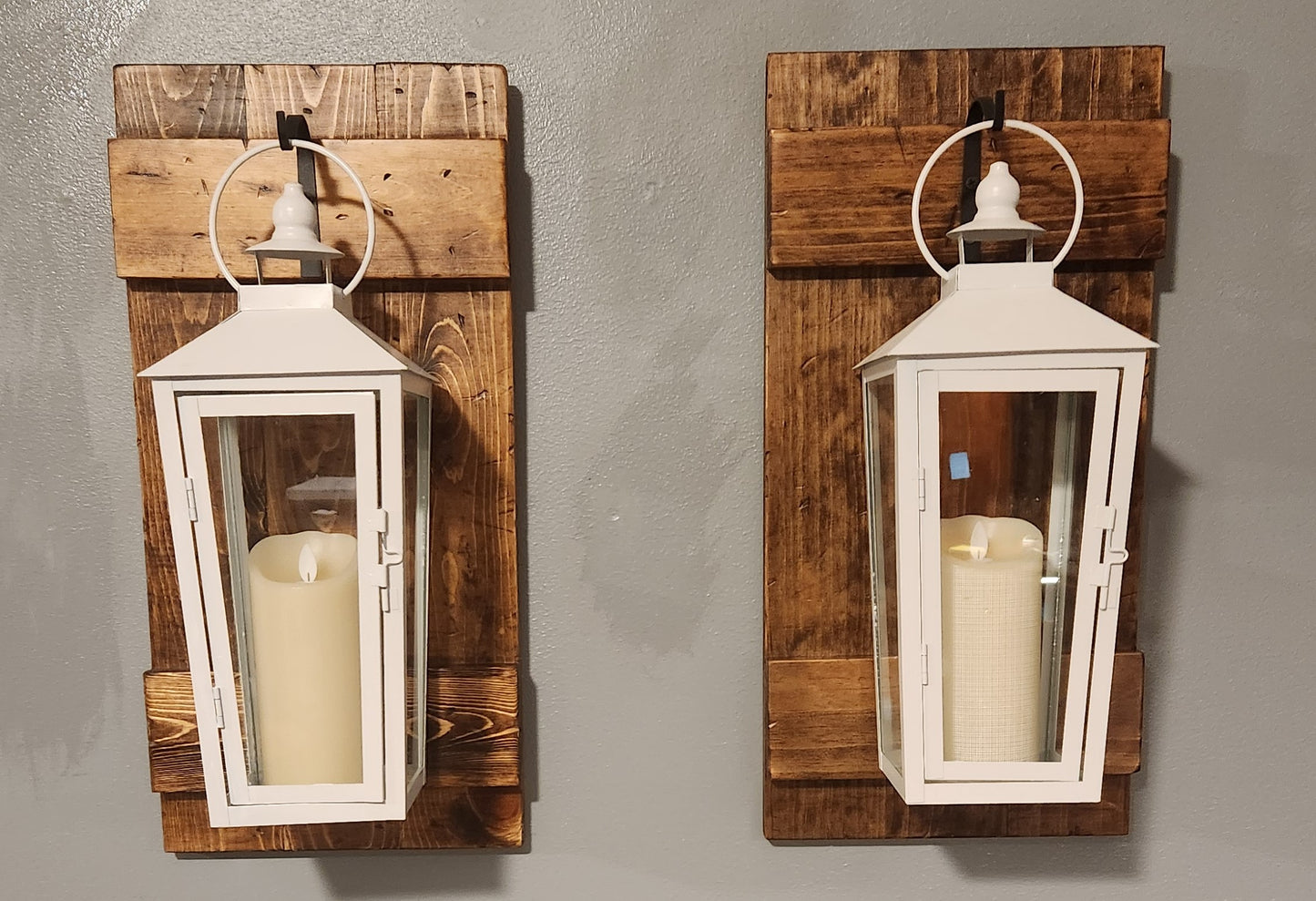Rustic White Lantern Sconce