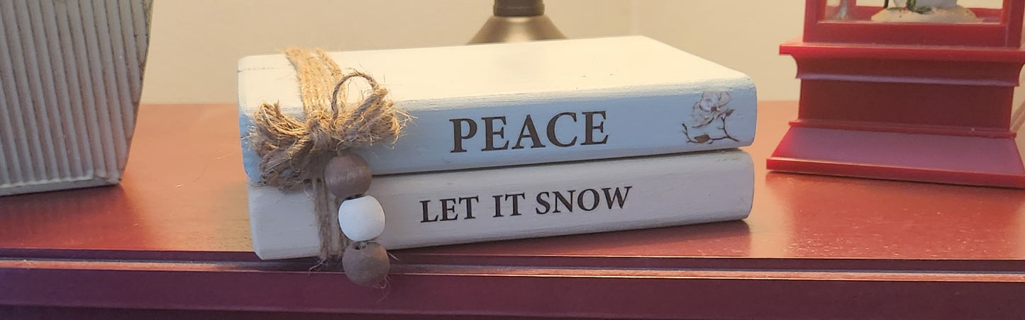 "Peace - Let it snow" wood book