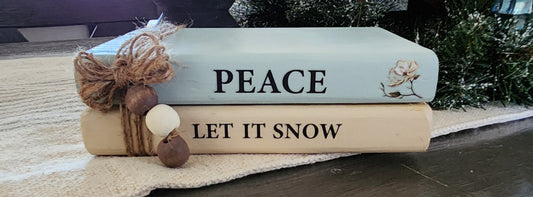 "Peace - Let it snow" wood book