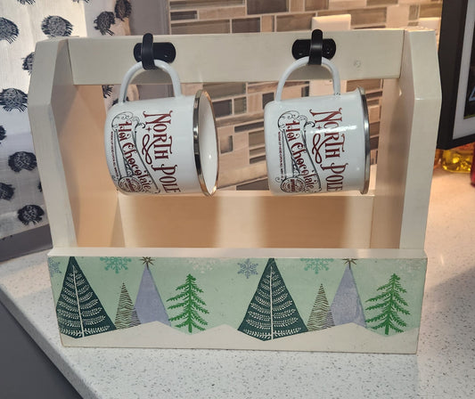 White Xmas crate for hot chocolate