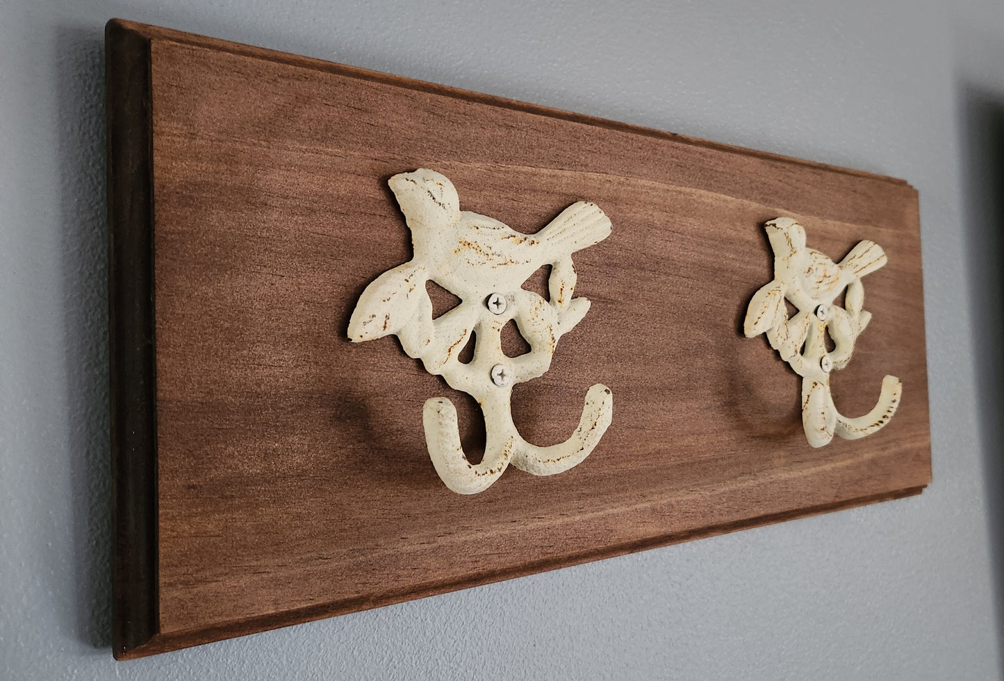 Wall mounted bird hooks