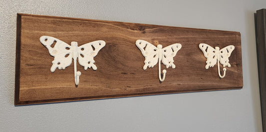 Wall mounted butterfly hook rack