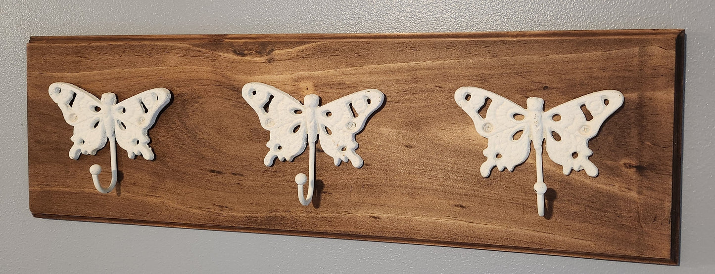 Wall mounted butterfly hook rack